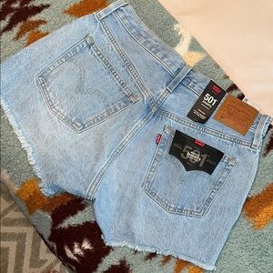 Levi's 501 High Rise Women's 29 Light Blue Denim Shorts